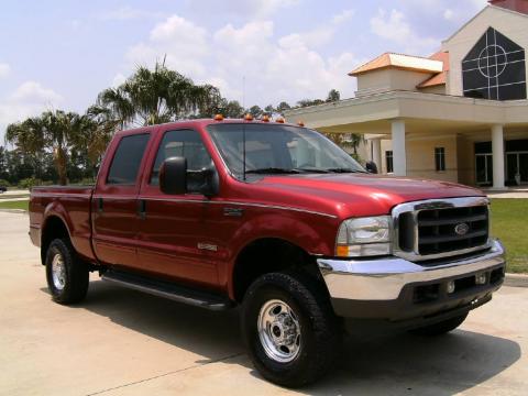 Toreador Red Metallic Ford F250 Super Duty Lariat Crew Cab 4x4.  Click to enlarge.