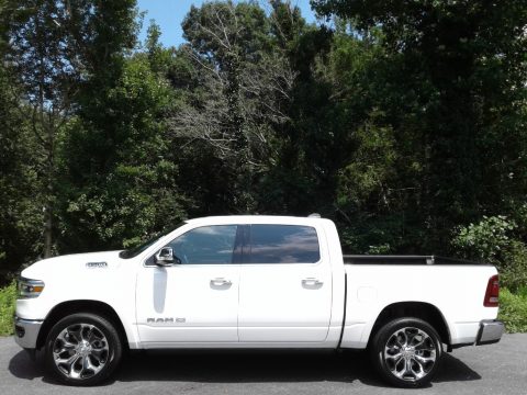 Ivory White Tri-Coat Pearl Ram 1500 Longhorn Crew Cab 4x4.  Click to enlarge.
