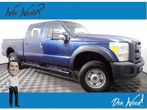 Blue Jeans Metallic Ford F250 Super Duty XL Crew Cab 4x4.  Click to enlarge.