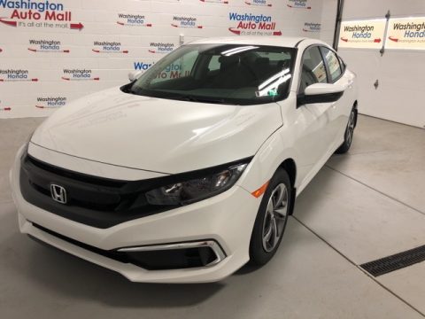 Platinum White Pearl Honda Civic LX Sedan.  Click to enlarge.