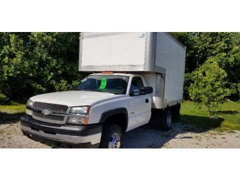 Summit White Chevrolet Silverado 3500HD Regular Cab Chassis Moving Truck.  Click to enlarge.