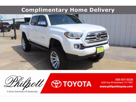 Super White Toyota Tacoma Limited Double Cab 4x4.  Click to enlarge.