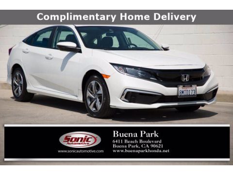 Platinum White Pearl Honda Civic LX Sedan.  Click to enlarge.