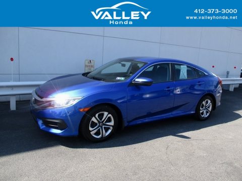 Cosmic Blue Metallic Honda Civic LX Sedan.  Click to enlarge.