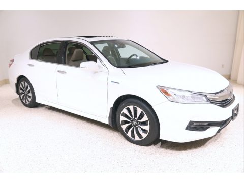 White Orchid Pearl Honda Accord Hybrid Touring Sedan.  Click to enlarge.