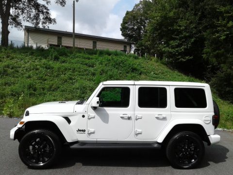 Bright White Jeep Wrangler Unlimited High Altitude 4x4.  Click to enlarge.