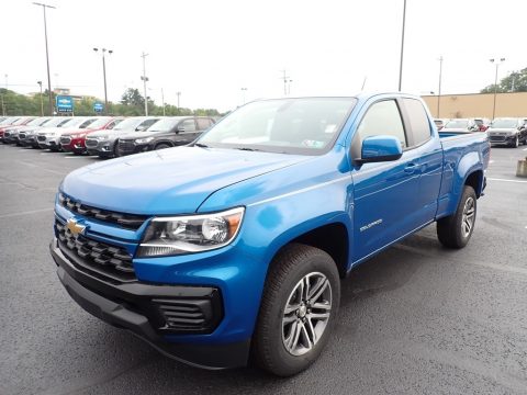 Bright Blue Metallic Chevrolet Colorado WT Extended Cab 4x4.  Click to enlarge.
