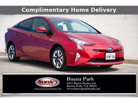 Hypersonic Red Toyota Prius Three Touring.  Click to enlarge.