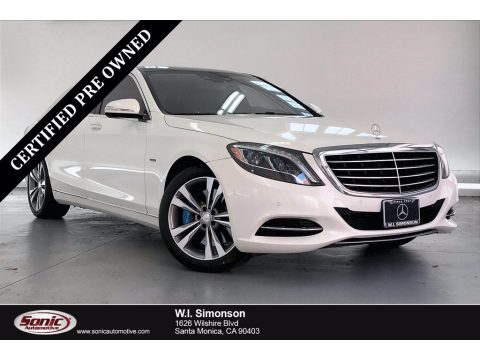 designo Diamond White Metallic Mercedes-Benz S 550e Plug-In Hybrid.  Click to enlarge.