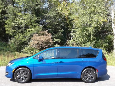 Ocean Blue Metallic Chrysler Pacifica Hybrid Touring.  Click to enlarge.