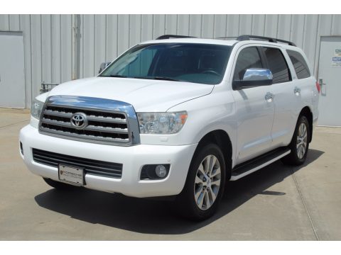 Super White Toyota Sequoia Limited.  Click to enlarge.