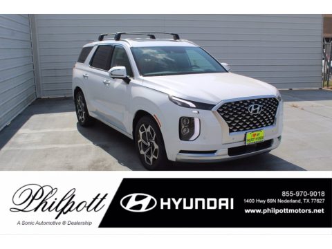 Hyper White Hyundai Palisade Calligraphy AWD.  Click to enlarge.