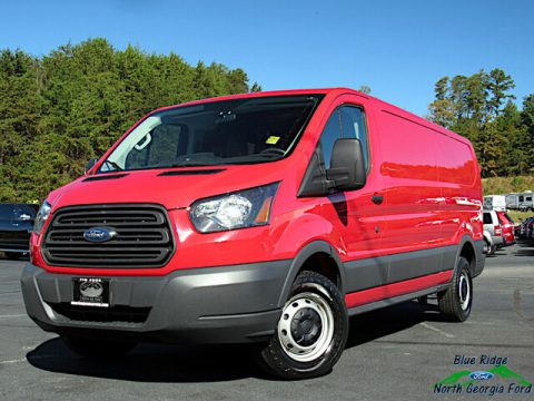 Vermillion Red Ford Transit Van 350 LR Long.  Click to enlarge.