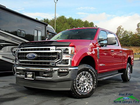 Rapid Red Ford F250 Super Duty Lariat Crew Cab 4x4.  Click to enlarge.