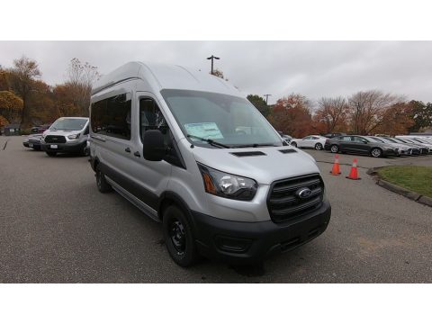 Ingot Silver Ford Transit Passenger Wagon XL 350 HR Extended.  Click to enlarge.