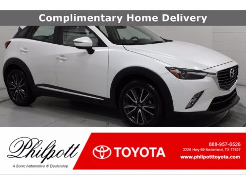Crystal White Pearl Mazda CX-3 Grand Touring.  Click to enlarge.