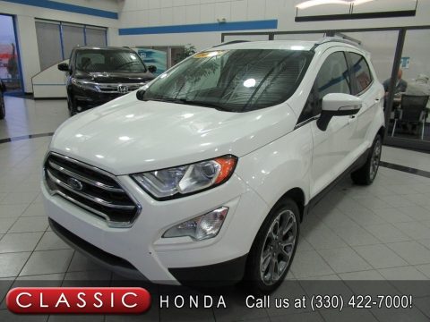 White Platinum Metallic Ford EcoSport Titanium.  Click to enlarge.