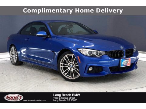 Estoril Blue Metallic BMW 4 Series 430i Convertible.  Click to enlarge.