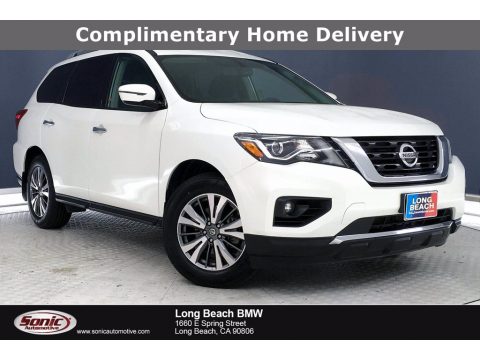 Pearl White Nissan Pathfinder SV.  Click to enlarge.