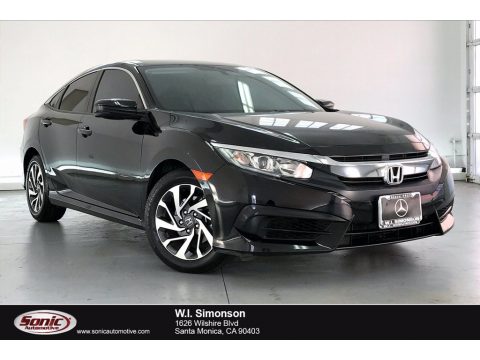 Crystal Black Pearl Honda Civic EX Sedan.  Click to enlarge.