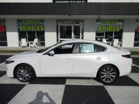 Snowflake White Pearl Mica Mazda MAZDA3 Select Sedan.  Click to enlarge.