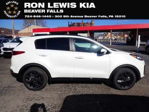 Clear White Kia Sportage S AWD.  Click to enlarge.