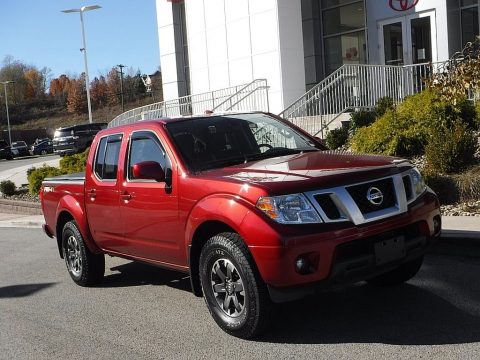 Lava Red Nissan Frontier Pro-4X Crew Cab 4x4.  Click to enlarge.