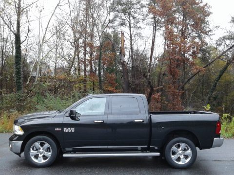 Brilliant Black Crystal Pearl Ram 1500 Big Horn Crew Cab 4x4.  Click to enlarge.