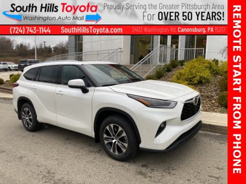 Blizzard White Pearl Toyota Highlander XLE AWD.  Click to enlarge.