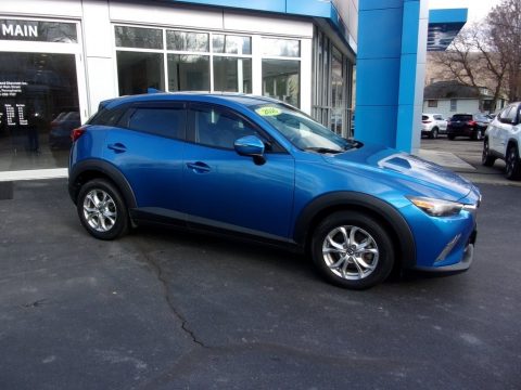 Dynamic Blue Mazda CX-3 Touring AWD.  Click to enlarge.