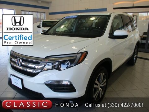 White Diamond Pearl Honda Pilot EX-L AWD.  Click to enlarge.