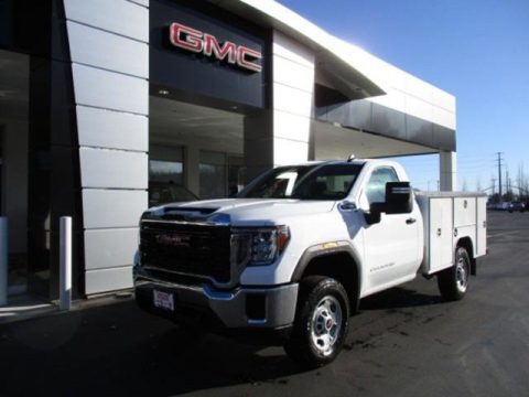 Summit White GMC Sierra 2500HD Regular Cab 4WD Chassis Utility Truck.  Click to enlarge.