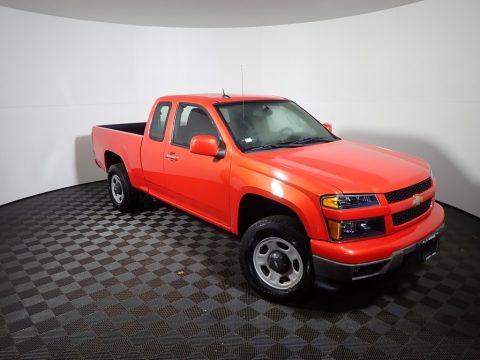 Inferno Orange Metallic Chevrolet Colorado Work Truck Extended Cab 4x4.  Click to enlarge.