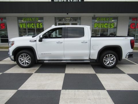 Summit White GMC Sierra 1500 SLT Crew Cab 4WD.  Click to enlarge.