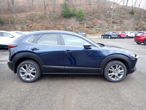 Deep Crystal Blue Mica Mazda CX-30 Preferred AWD.  Click to enlarge.