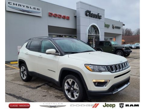 Pearl White Tri–Coat Jeep Compass Limited 4x4.  Click to enlarge.