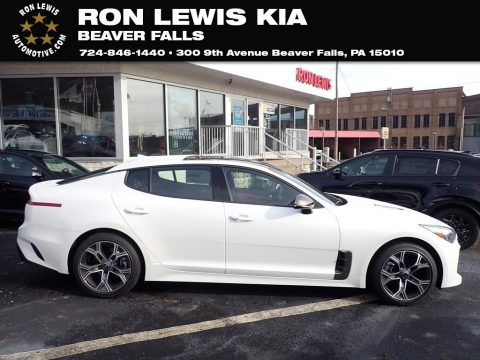 Snow White Pearl Kia Stinger GT-Line AWD.  Click to enlarge.