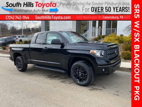 Midnight Black Metallic Toyota Tundra SR Double Cab 4x4.  Click to enlarge.