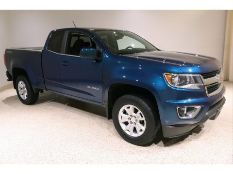 Pacific Blue Metallic Chevrolet Colorado LT Extended Cab 4x4.  Click to enlarge.