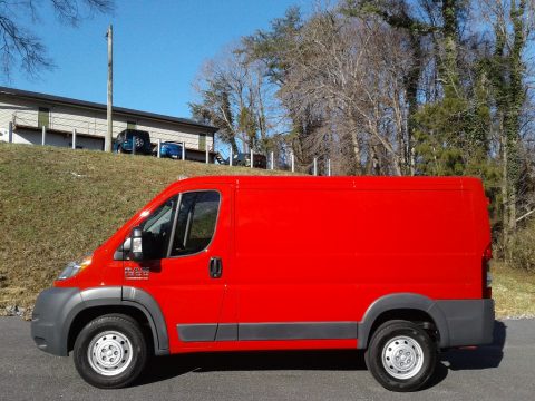 Flame Red Ram ProMaster 1500 Low Roof Cargo Van.  Click to enlarge.