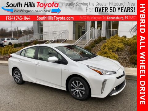 Wind Chill Pearl Toyota Prius XLE AWD-e.  Click to enlarge.
