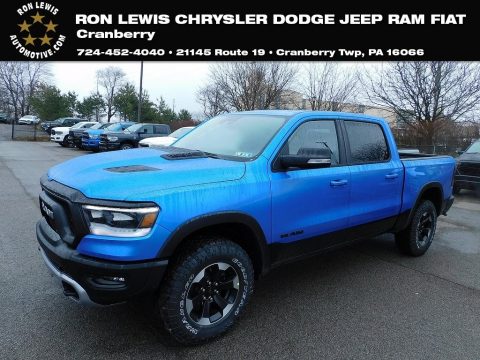 Hydro Blue Pearl Ram 1500 Rebel Crew Cab 4x4.  Click to enlarge.