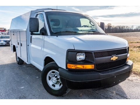 Summit White Chevrolet Express Cutaway 3500 Service Utility Truck.  Click to enlarge.