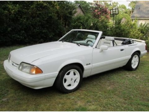 Vibrant White Ford Mustang LX 5.0 Convertible.  Click to enlarge.