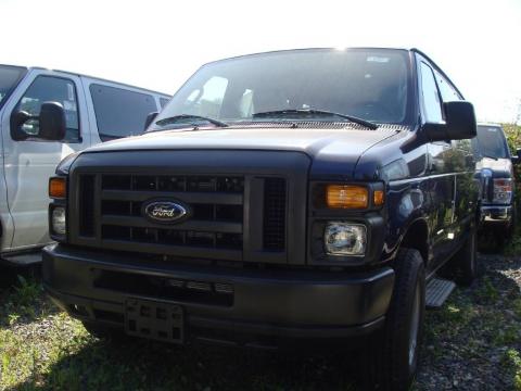 Dark Blue Pearl Ford E Series Van E350 Super Duty XL Extended Passenger.  Click to enlarge.
