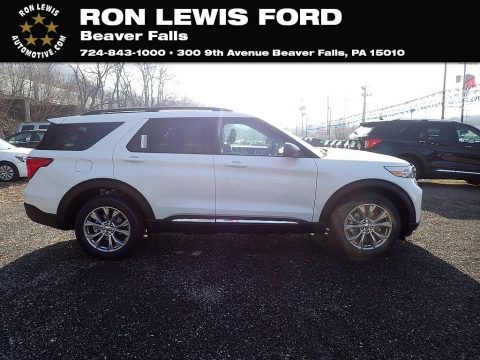 Star White Metallic Tri-Coat Ford Explorer XLT 4WD.  Click to enlarge.