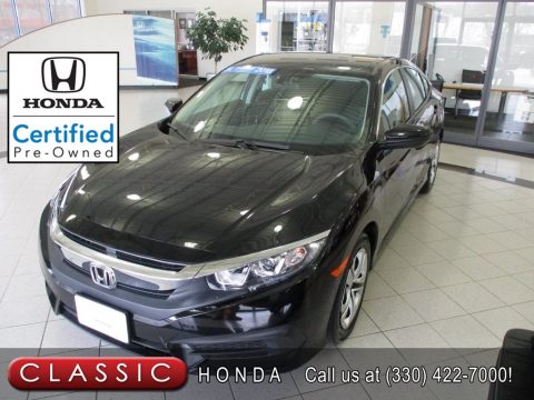 Crystal Black Pearl Honda Civic LX Sedan.  Click to enlarge.