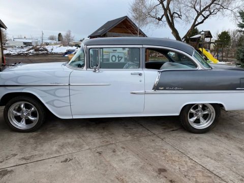 White Chevrolet Bel Air 2 Door Coupe.  Click to enlarge.