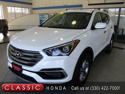 Pearl White Hyundai Santa Fe Sport AWD.  Click to enlarge.