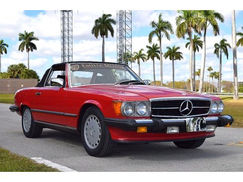 Signal Red Mercedes-Benz SL Class 560 SL Roadster.  Click to enlarge.